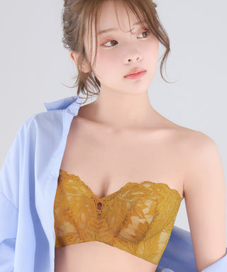 Sin tirantes Maximum Boost Bra CHOMORI BRA(R) Demi sujetador con encaje de flores