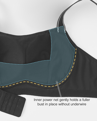 Bra Minimizer Bergaris Tanpa Wayar (Cawan F-G-H)