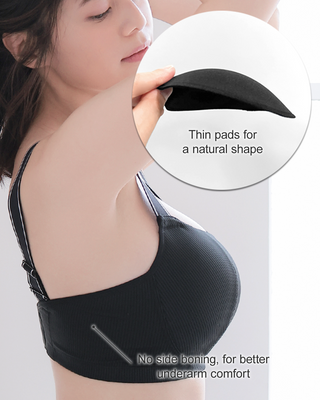 Bra Minimizer Bergaris Tanpa Wayar (Cawan F-G-H)