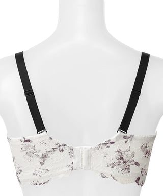 Monotone Flower Side Slimming Lace Push-Up Bra (FGH Cup)