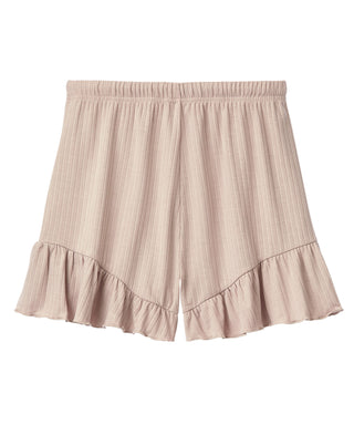 Rib Frill Camisole Cardigan Shorts 3-Piece Set
