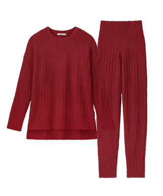 Warm Chenille Knit Top and Bottom Set