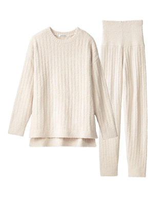 __Conjunto de top y pantalón de punto de chenilla cálido