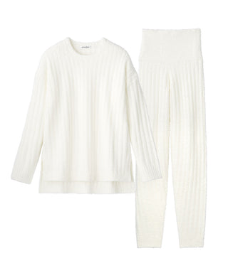 __Conjunto de top y pantalón de punto de chenilla cálido