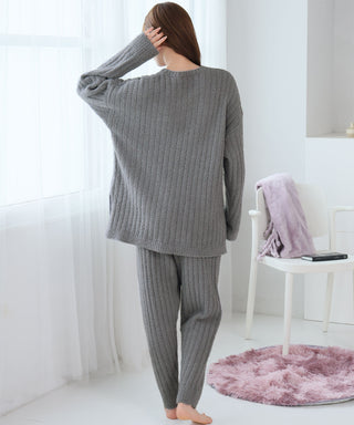 __Conjunto de top y pantalón de punto de chenilla cálido