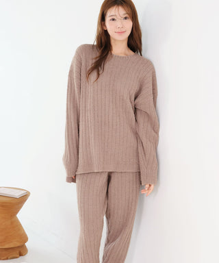 Warm Chenille Knit Top and Bottom Set