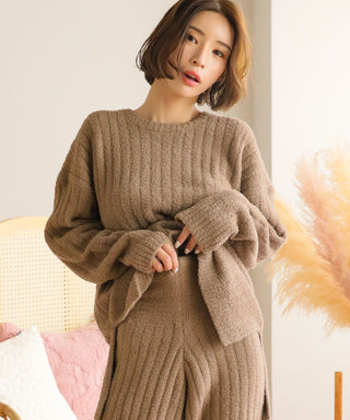 __Conjunto de top y pantalón de punto de chenilla cálido