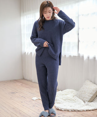 __Conjunto de top y pantalón de punto de chenilla cálido