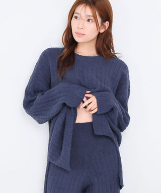 __Conjunto de top y pantalón de punto de chenilla cálido