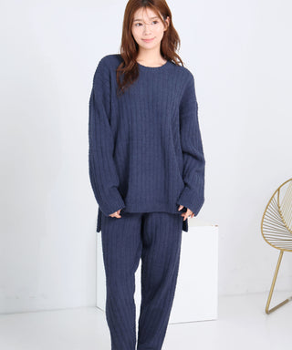 __Conjunto de top y pantalón de punto de chenilla cálido