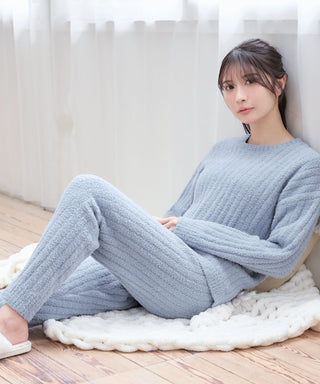 __Conjunto de top y pantalón de punto de chenilla cálido