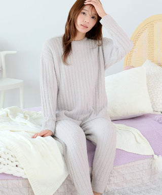 __Conjunto de top y pantalón de punto de chenilla cálido