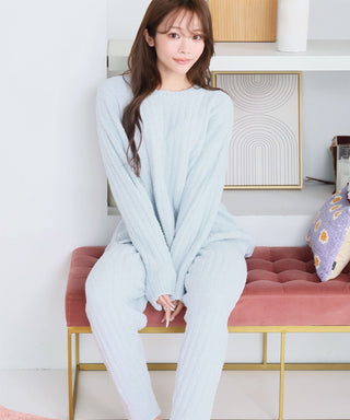 Warm Chenille Knit Top and Bottom Set
