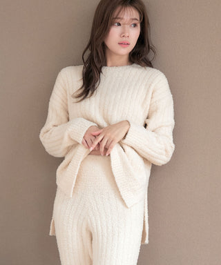 __Conjunto de top y pantalón de punto de chenilla cálido