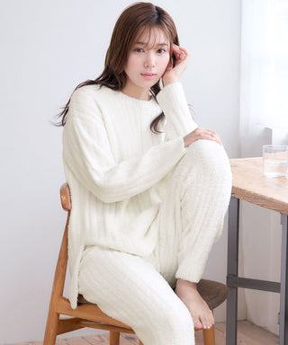 __Conjunto de top y pantalón de punto de chenilla cálido