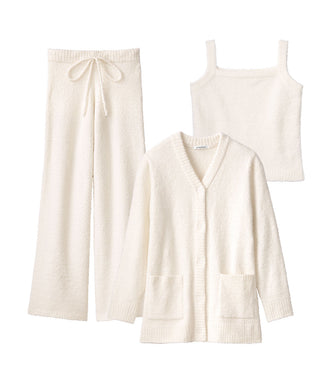 __Conjunto de ropa de estar por casa de 3 piezas de punto de chenilla acogedor