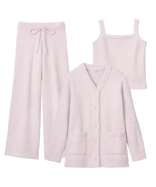 __Conjunto de ropa de estar por casa de 3 piezas de punto de chenilla acogedor