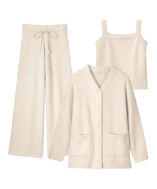 __Conjunto de ropa de estar por casa de 3 piezas de punto de chenilla acogedor