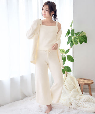 __Conjunto de ropa de estar por casa de 3 piezas de punto de chenilla acogedor