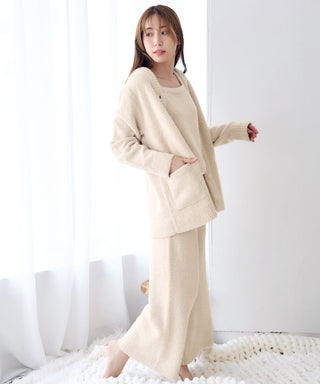 __Conjunto de ropa de estar por casa de 3 piezas de punto de chenilla acogedor