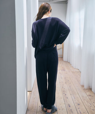 __Conjunto de top y pantalón de tela gofre suave