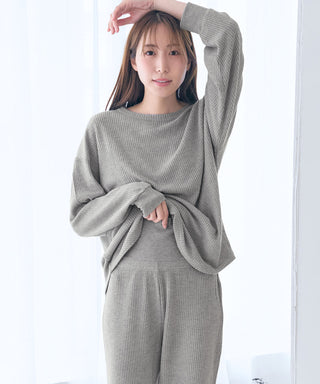 __Conjunto de top y pantalón de tela gofre suave