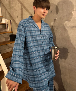 Conjunto de pijama, camisa de franela, parte superior e inferior