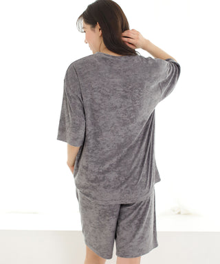 Pile Short Sleeve Top and Bottom Set