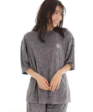 Pile Short Sleeve Top and Bottom Set