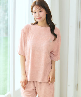 Pile Short Sleeve Top and Bottom Set