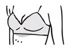 The little panel between the cups lifts away from your chest
