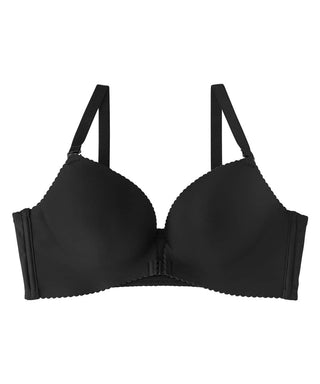 Simply Fashion Blossom Wired Push Up Front Fastening Bra in Black