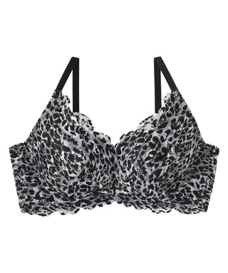 Leopard Side Slimming Lace Push-Up Bra