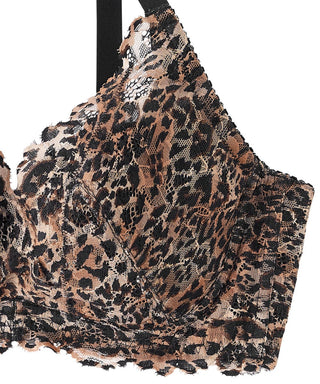 Leopard Side Slimming Lace Push-Up Bra (FGH Cup)
