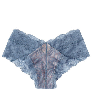 Ardene Softie Lace-Trim Cheeky Panty in Medium Blue, Size, Polyester/Nylon/Spandex