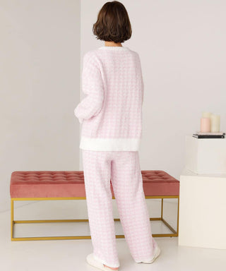 Set Atas-Bawah Lengan Panjang Corak Tweed Knit