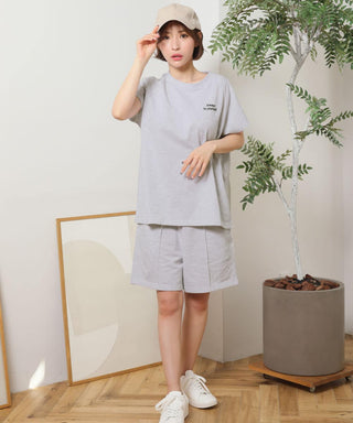 Casual Short Sleeve Top and Bottom Set