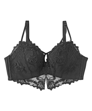 Avon Rose Pattern Black & Nude Lace Covered Underwired Push Up Bra
