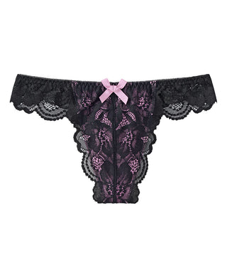 Buy Shyle Pink Black Lace Thong for Women 