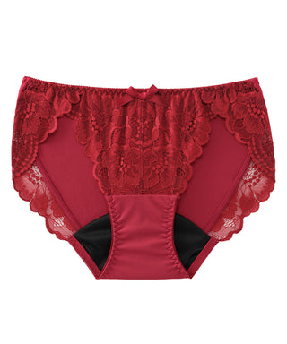 Enamor P090 Mid Waist Lace Co-ordinate Panty - Mineral Red M in