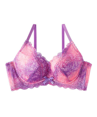 Gradient Color Side Slimming Lace Push-Up Bra