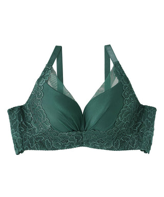 No Boundaries - Essential Lace Push-Up Bra - Blue Fish & Lime Green - 32D