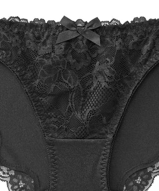Women's Black Floral Pattern Panties