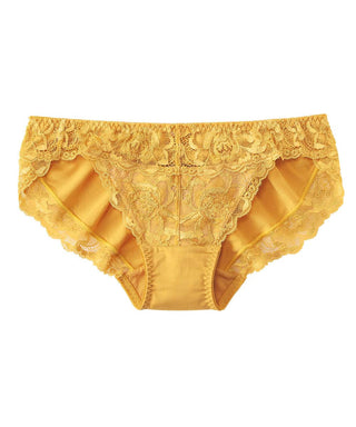 Lace Panties. the Panty Isolated on the Yellow Background Stock
