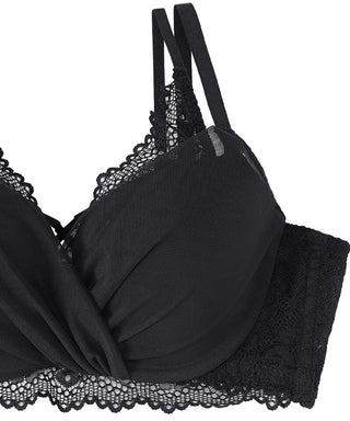 Cross Front Lace Side Support Bra