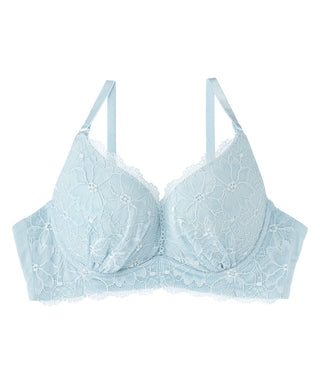 Blue Solid Non Wired Lightly Padded Push Up Bra 7613124341442