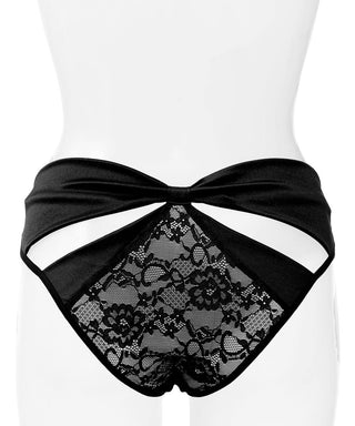 New sexy women intimates lingerie satin ribbon panty Black 1X/2X 3X/4X  10937X