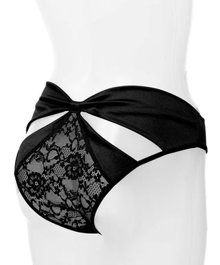 Music Legs Cheeky lace panty with satin bow 10015-hpink/blk-m/l 