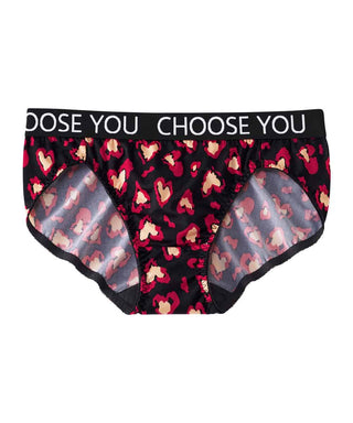 Leopard Heart Print Bikini Panty